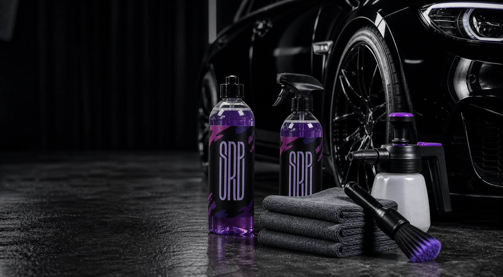 Produits SURAINBOW dans un studio de detailing automobile